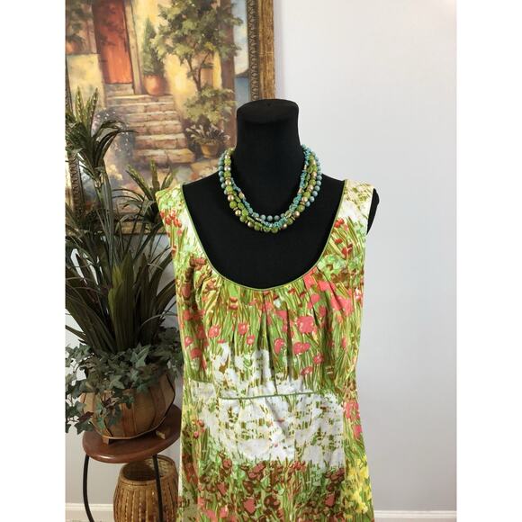 New Directions Women Dress 18W Boho Artsy Lagenlook Summer Sleeveless Zipper Bck - Picture 3 of 9